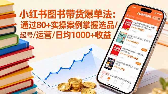 小红书图书带货爆单法：通过80+实操案例掌握选品/起号/运营/日均1000+收益-保成圈-山云人力,分享创业咨询_最新网络项目资源