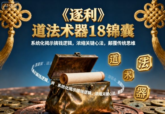 《逐利》道法术器18锦囊，系统化揭示搞钱逻辑，浓缩关键心法，颠覆传统思维-保成圈-山云人力,分享创业咨询_最新网络项目资源