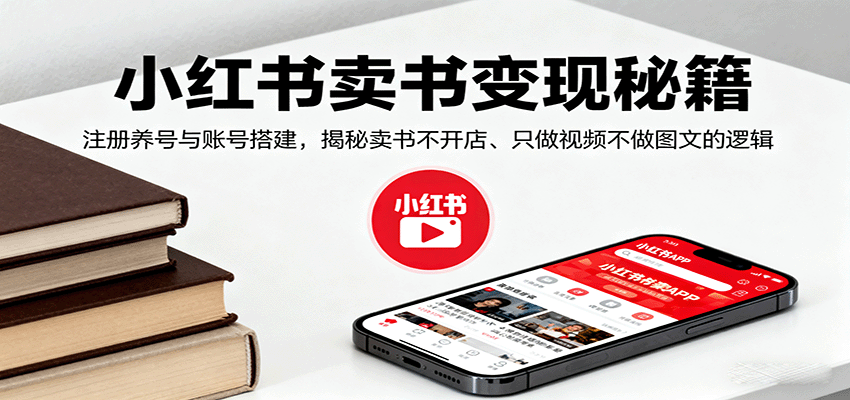 小红书卖书变现秘籍，注册养号与账号搭建，揭秘卖书不开店、只做视频不做图文的逻辑-保成圈-山云人力,分享创业咨询_最新网络项目资源