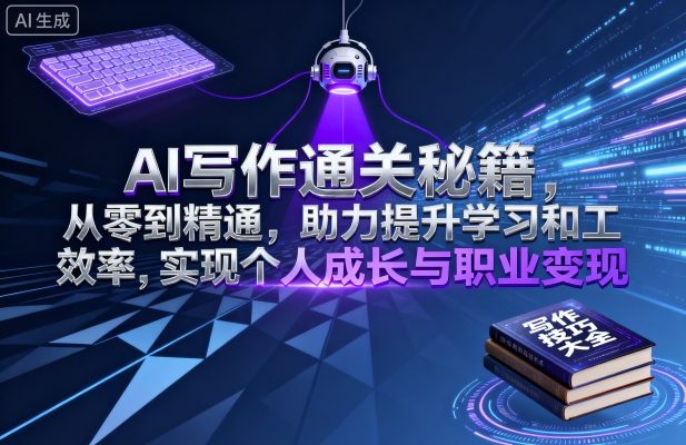 AI写作通关秘籍，从零到精通，助力提升学习和工作效率，实现个人成长与职业变现-保成圈-山云人力,分享创业咨询_最新网络项目资源