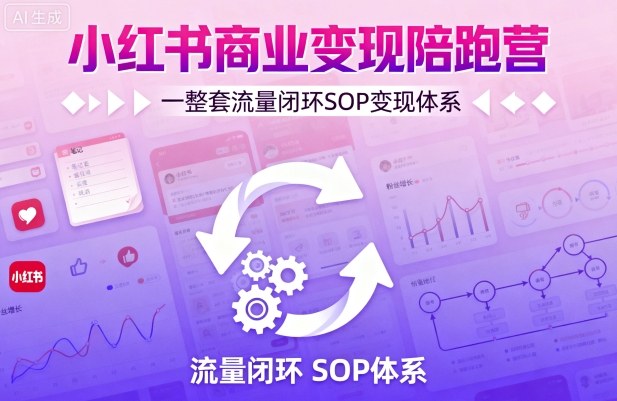 小红书商业变现陪跑营，轻IP矩阵 私域获客 聚光投流，一整套流量闭环SOP变现体系-保成圈-山云人力,分享创业咨询_最新网络项目资源