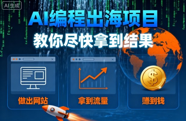 AI编程出海项目，教你尽快拿到结果-做出网站、拿到流量、賺到钱-保成圈-山云人力,分享创业咨询_最新网络项目资源