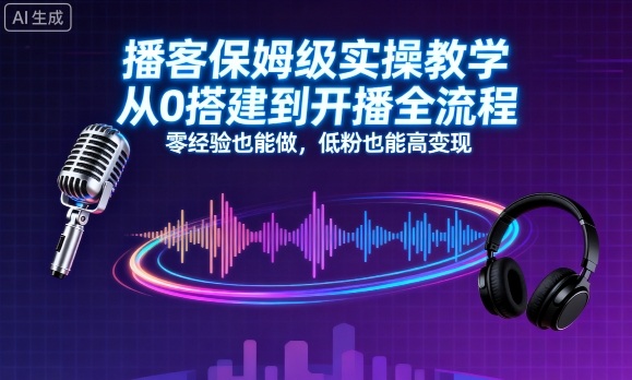 播客保姆级实操教学，从0搭建到开播全流程，零经验也能做，低粉也能高变现-保成圈-山云人力,分享创业咨询_最新网络项目资源