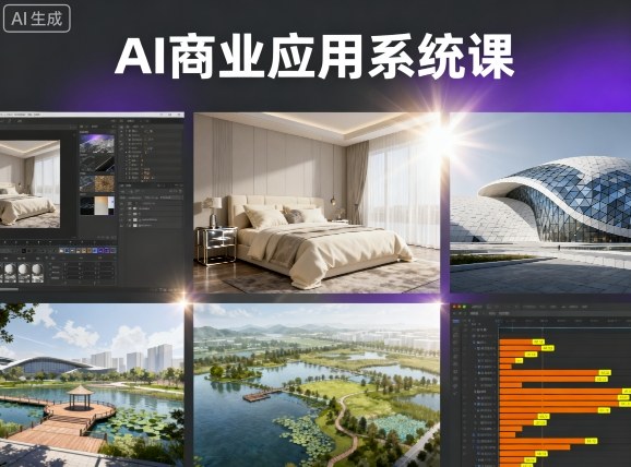 AI商业应用系统课，室内-软装-建筑-景观，智能设计+效果图+动画画实战-保成圈-山云人力,分享创业咨询_最新网络项目资源
