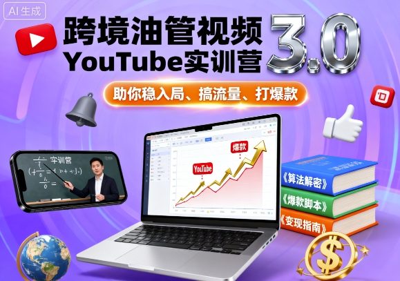 跨境油管视频YouTube实训营3.0，助你稳入局、搞流量、打爆款-保成圈-山云人力,分享创业咨询_最新网络项目资源