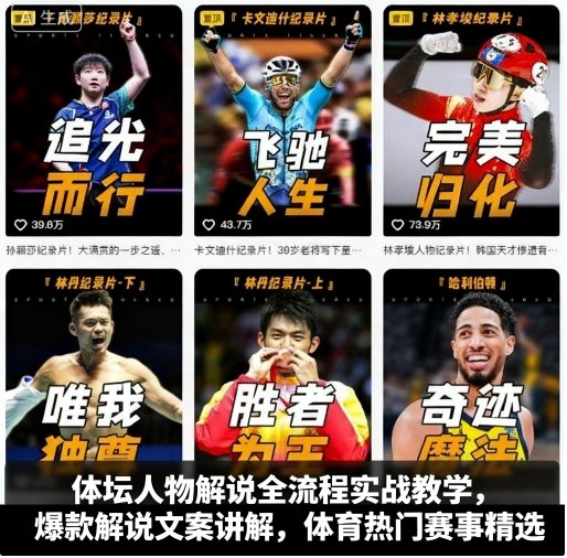 体坛人物解说全流程实战教学，爆款解说文案讲解，体育热门赛事精选-保成圈-山云人力,分享创业咨询_最新网络项目资源