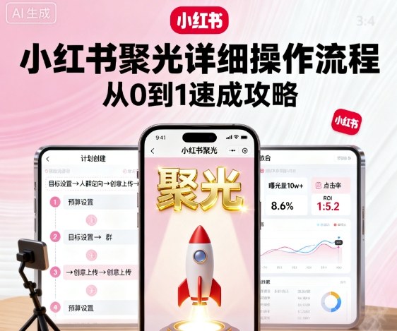 小红书聚光详细操作流程，小红书聚光从0到1速成攻略-保成圈-山云人力,分享创业咨询_最新网络项目资源