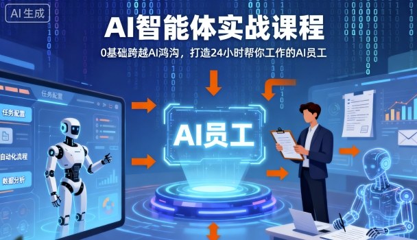 Ai智能体实战课程，0基础跨越Ai鸿沟，打造24小时帮你工作的Ai员工，打破常规，以实战定义Ai-保成圈-山云人力,分享创业咨询_最新网络项目资源