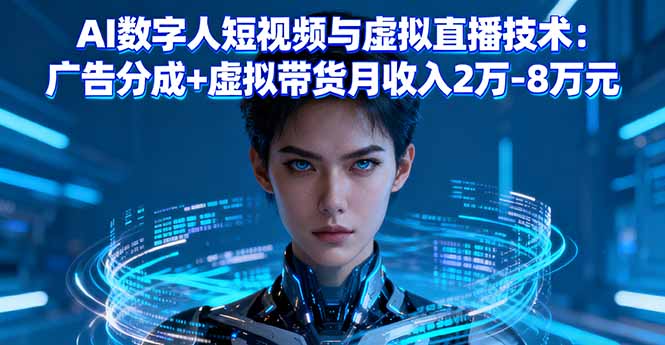 AI数字人短视频与虚拟直播技术：广告分成+虚拟带货月收入2万-8万元-保成圈-山云人力,分享创业咨询_最新网络项目资源