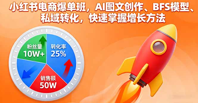 小红书电商爆单班，AI图文创作、BFS模型、私域转化，快速掌握增长方法-保成圈-山云人力,分享创业咨询_最新网络项目资源