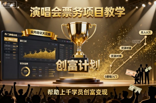 演唱会票务项目教学，业内培训天花板，帮助上千学员创富变现(更新)-保成圈-山云人力,分享创业咨询_最新网络项目资源
