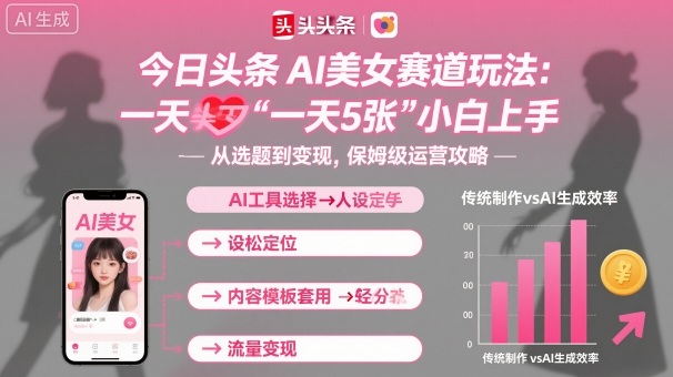 今日头条AI美女赛道玩法，一天轻松5张，小白轻松上手-保成圈-山云人力,分享创业咨询_最新网络项目资源