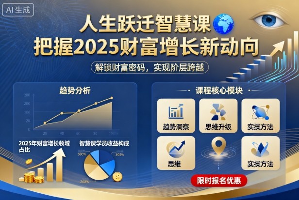 人生跃迁智慧课，把据2025财富增长新动向-保成圈-山云人力,分享创业咨询_最新网络项目资源