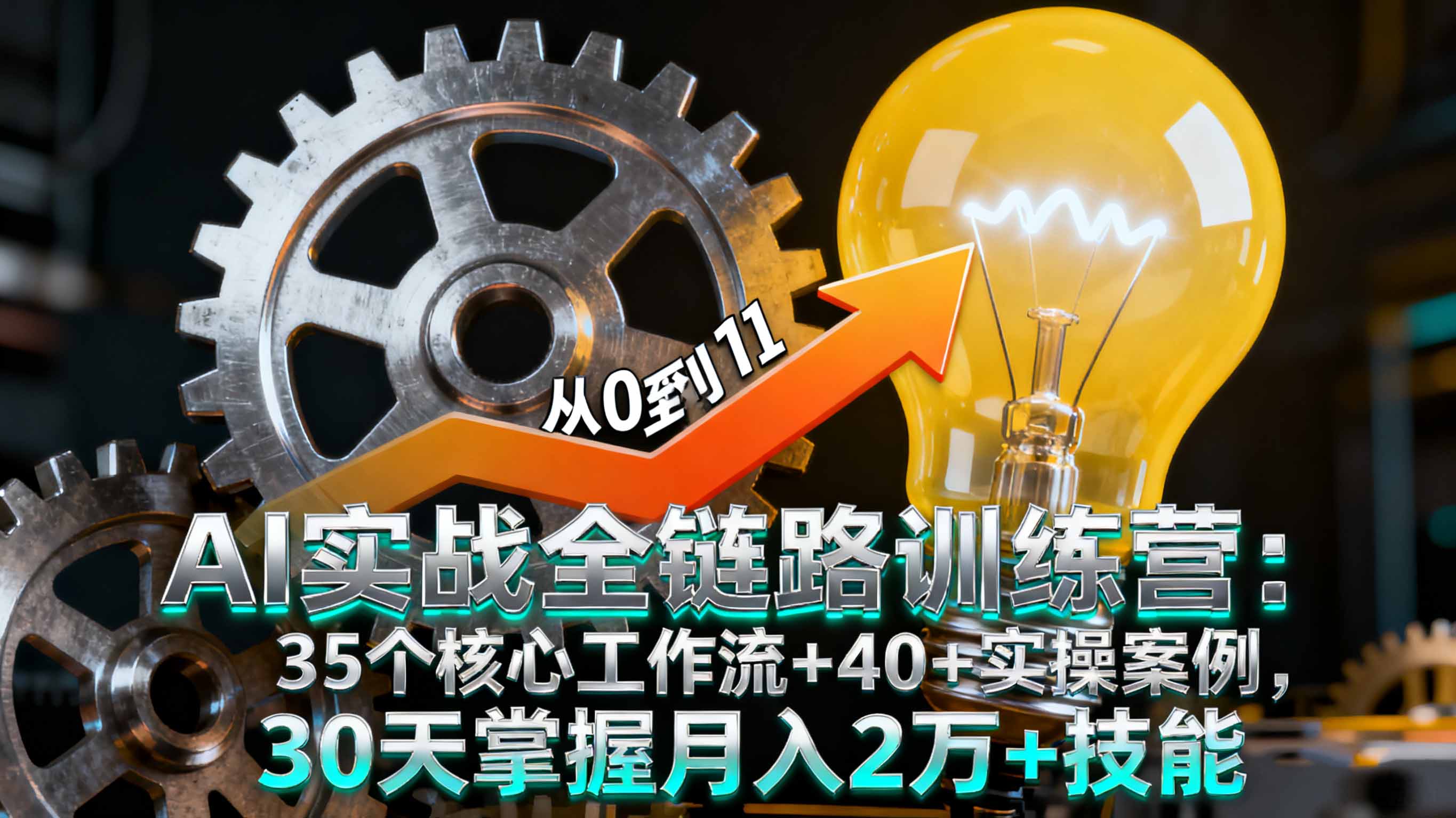 AI实战全链路训练营：35个核心工作流+40+实操案例，30天掌握月入2万+技能-保成圈-山云人力,分享创业咨询_最新网络项目资源