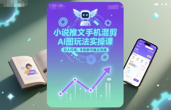 小说推文手机混剪AI图玩法实操课，日入可观，手机即可独立完成-保成圈-山云人力,分享创业咨询_最新网络项目资源