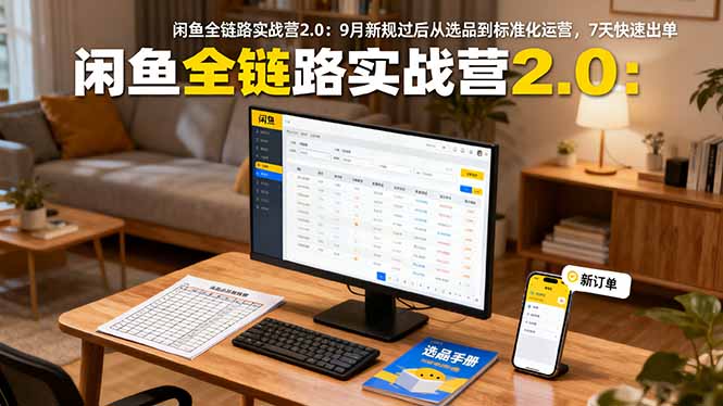 闲鱼全链路实战营2.0：9月新规过后从选品到标准化运营，7天快速出单-保成圈-山云人力,分享创业咨询_最新网络项目资源
