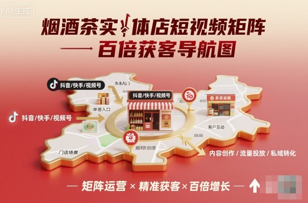 烟酒茶实体店短视频矩阵百倍获客导航图-保成圈-山云人力,分享创业咨询_最新网络项目资源