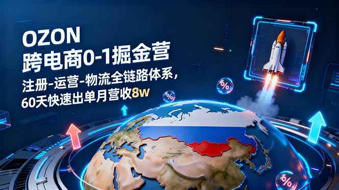 OZON跨境电商0-1掘金营：注册-运营-物流全链路体系，60天快速出单月营收8w-保成圈-山云人力,分享创业咨询_最新网络项目资源