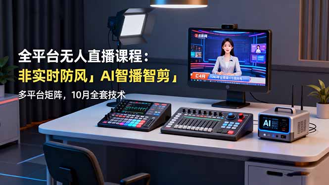 全平台无人直播课程：非实时防风＋AI智播智剪＋多平台矩阵，10月全套技术-保成圈-山云人力,分享创业咨询_最新网络项目资源