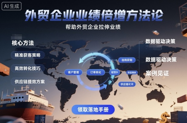 外贸企业业绩倍增方法论，帮助外贸企业拉伸业绩-保成圈-山云人力,分享创业咨询_最新网络项目资源