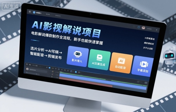 AI影视解说项目，电影解说爆款制作全流程，新手也能快速掌握-保成圈-山云人力,分享创业咨询_最新网络项目资源