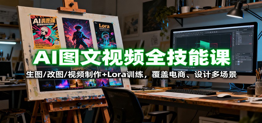 AI图文视频全技能课：生图/改图/视频制作+Lora训练，覆盖电商 、设计多场景-保成圈-山云人力,分享创业咨询_最新网络项目资源