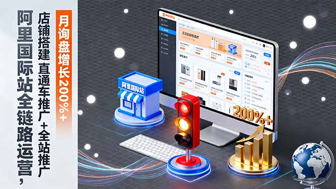 阿里国际站全链路运营，店铺搭建+直通车推广+全站推广，月询盘增长200%+-保成圈-山云人力,分享创业咨询_最新网络项目资源