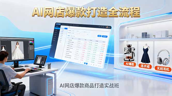 AI网店爆款商品打造实战班：AI技术实现商品图智能处理，快速搭建AI网店-保成圈-山云人力,分享创业咨询_最新网络项目资源