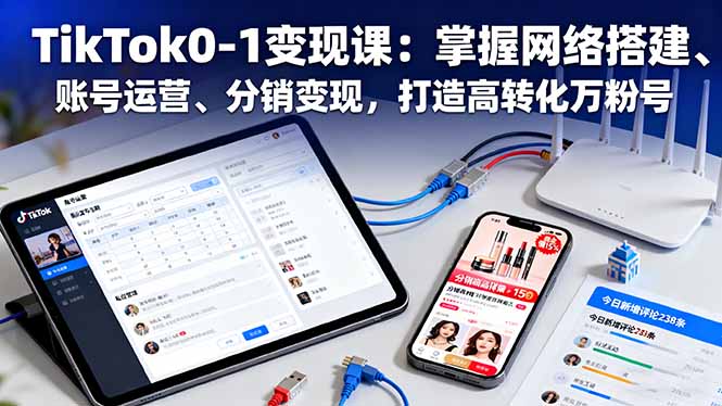 TikTok0-1变现课：掌握网络搭建、账号运营、分销变现，打造高转化万粉号-保成圈-山云人力,分享创业咨询_最新网络项目资源
