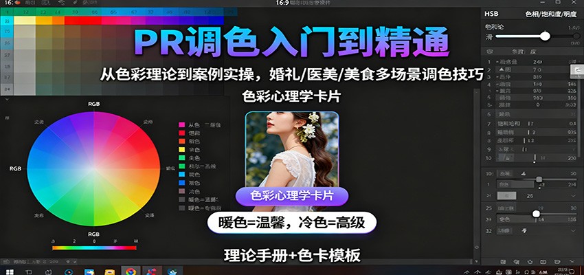 PR调色入门到精通：从色彩理论到案例实操，婚礼/医美/美食多场景调色技巧-保成圈-山云人力,分享创业咨询_最新网络项目资源