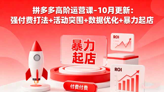 拼多多高阶运营课-10月更新：强付费打法+活动突围+数据优化+暴力起店-保成圈-山云人力,分享创业咨询_最新网络项目资源