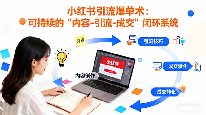 小红书引流爆单术：构建一套低成本 可持续的“内容-引流-成交”闭环系统-保成圈-山云人力,分享创业咨询_最新网络项目资源