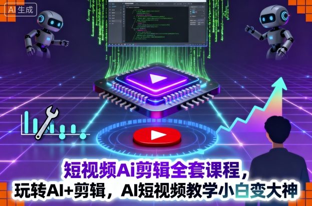 短视频Ai剪辑全套课程，玩转AI+剪辑，AI短视频教学小白变大神-保成圈-山云人力,分享创业咨询_最新网络项目资源