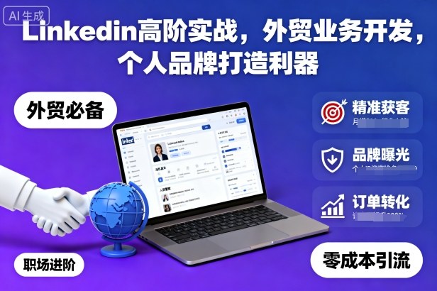 Linkedin高阶实战，外贸业务开发，个人品牌打造利器-保成圈-山云人力,分享创业咨询_最新网络项目资源