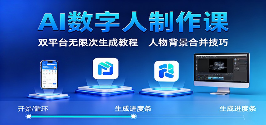 AI数字人制作课：双平台无限次生成教程，人物背景合并技巧-保成圈-山云人力,分享创业咨询_最新网络项目资源
