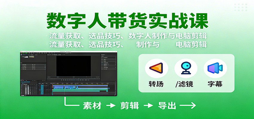 数字人变现实战课：流量获取、选品技巧、数字人制作与电脑剪辑-保成圈-山云人力,分享创业咨询_最新网络项目资源