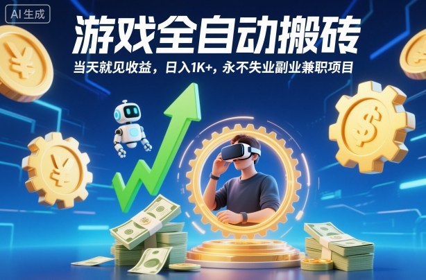 游戏全自动搬砖，当天就见收益，日入1K+，永不失业副业兼职项目【揭秘】-保成圈-山云人力,分享创业咨询_最新网络项目资源