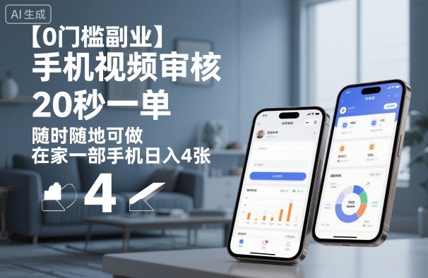 【0门槛副业】手机视频审核，20秒一单，随时随地可做，在家一部手机日入4张【揭秘】-保成圈-山云人力,分享创业咨询_最新网络项目资源