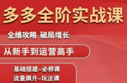 大炮·拼多多全阶实战课程(更新10月)-保成圈-山云人力,分享创业咨询_最新网络项目资源