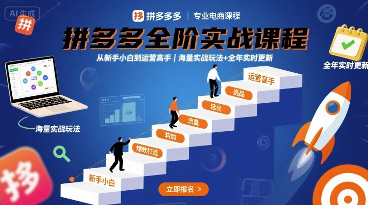 拼多多全阶实战课程，从新手小白到运营高手，海量实战玩法+全年实时更新【2025年10月更新】-保成圈-山云人力,分享创业咨询_最新网络项目资源