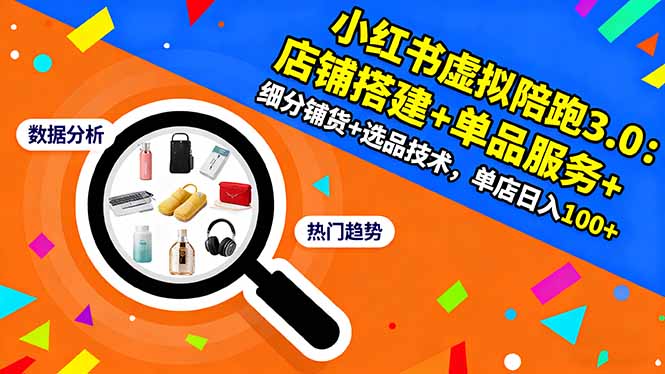 小红书虚拟陪跑3.0：店铺搭建+单品服务+细分铺货+选品技术，单店日入100+-保成圈-山云人力,分享创业咨询_最新网络项目资源
