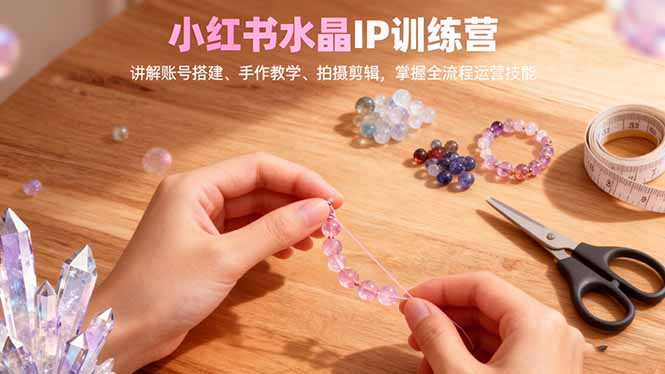 小红书水晶IP训练营，讲解账号搭建、手作教学、拍摄剪辑，全流程运营技能-保成圈-山云人力,分享创业咨询_最新网络项目资源