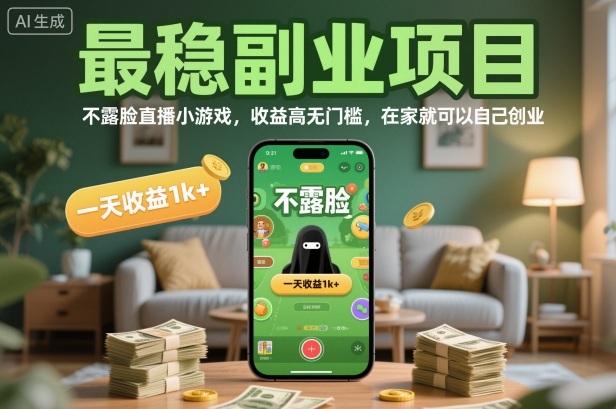 最稳副业项目，不露脸直播小游戏，收益高无门槛，一天收益1k+，在家就可以自己创业【揭秘】-保成圈-山云人力,分享创业咨询_最新网络项目资源