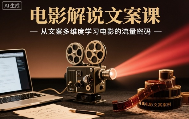 电影解说文案课，从文案多维度学习电影的流量密码-保成圈-山云人力,分享创业咨询_最新网络项目资源