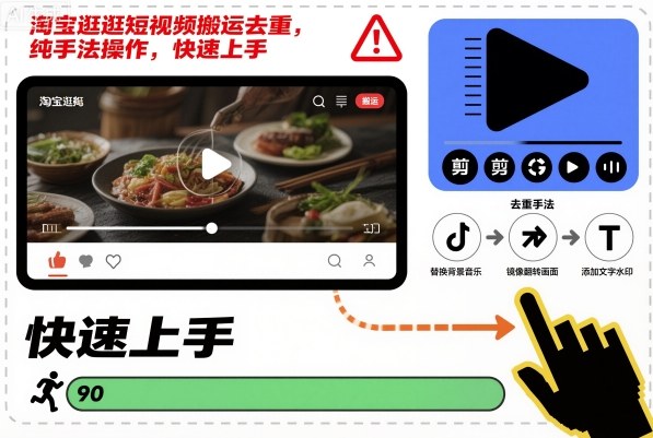 淘宝逛逛短视频搬运去重，纯手法操作，快速上手-保成圈-山云人力,分享创业咨询_最新网络项目资源