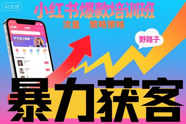 小红书爆款培训班，小红书获客野路子流量打法，暴力持续获客-保成圈-山云人力,分享创业咨询_最新网络项目资源