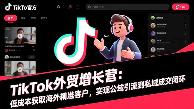 TikTok外贸增长营：低成本获取海外精准客户，实现公域引流到私域成交闭环-保成圈-山云人力,分享创业咨询_最新网络项目资源