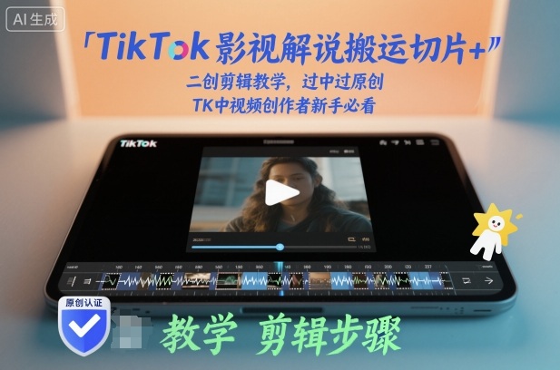 TikTok影视解说搬运切片+二创剪辑教学，过中过原创，TK中视频创作者新手必看-保成圈-山云人力,分享创业咨询_最新网络项目资源