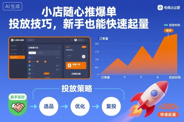 小店随心推爆单投放技巧，新手也能快速起量-保成圈-山云人力,分享创业咨询_最新网络项目资源