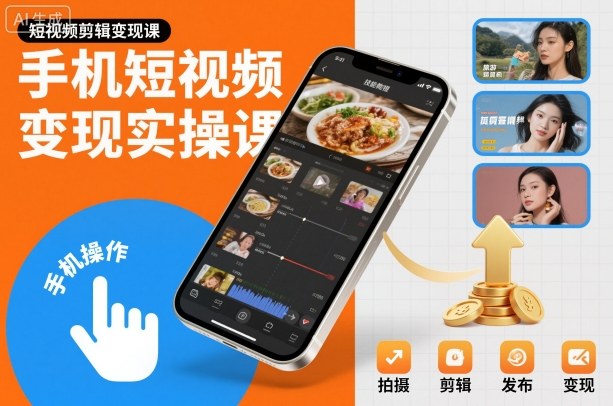 手机短视频变现实操课，短视频剪辑变现课-保成圈-山云人力,分享创业咨询_最新网络项目资源